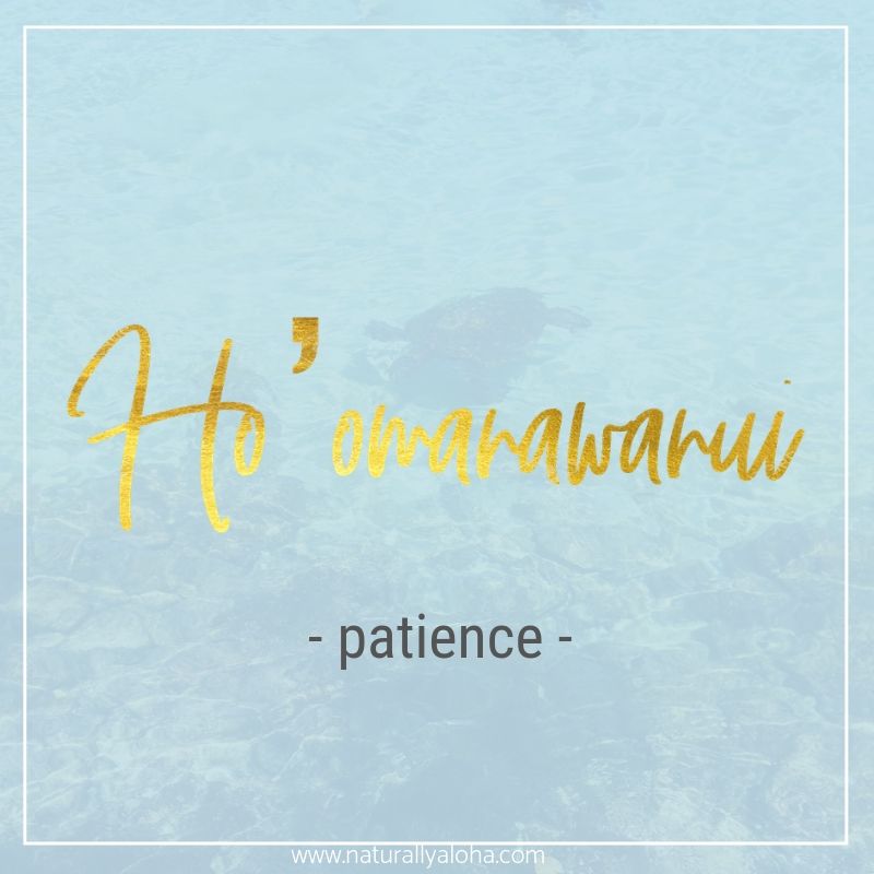 Ho’omanawanui – Patience